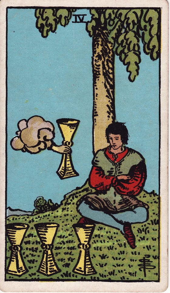 Quatro de Copas — carta do tarô Rider-Waite