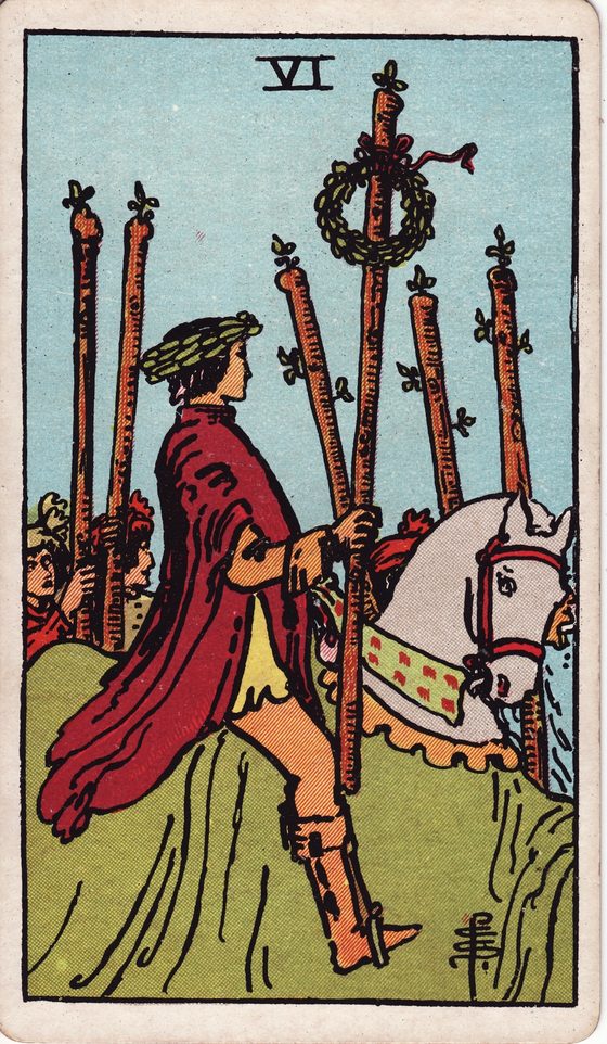 Seis de Paus — carta do tarô Rider-Waite