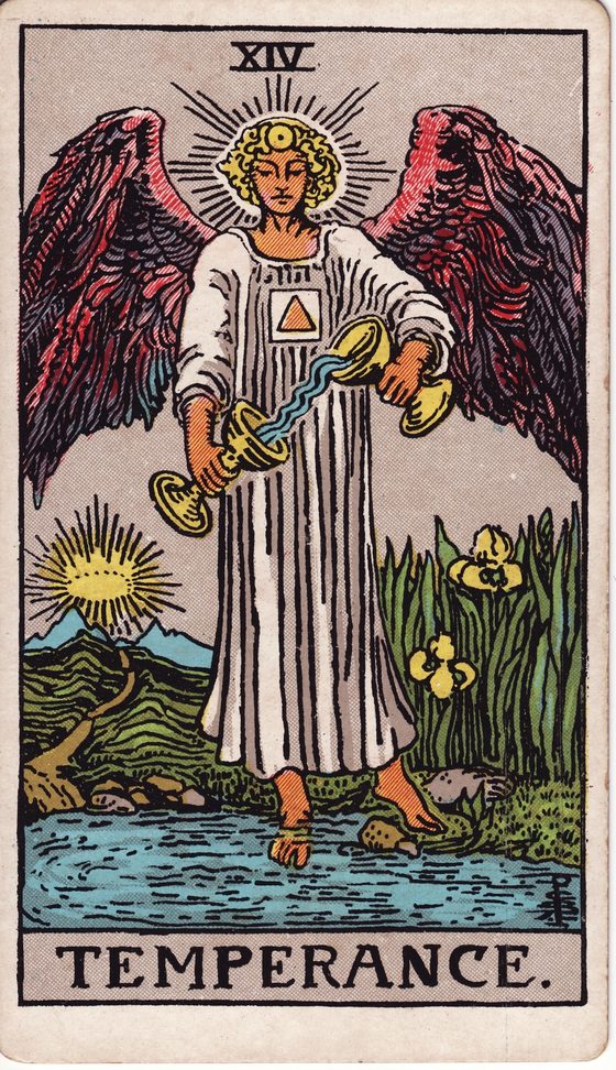 Temperança — carta do tarô Rider-Waite