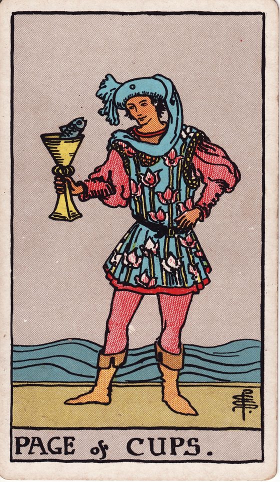 Valete de Copas — carta do tarô Rider-Waite